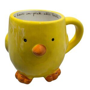 Williams Sonoma Yellow Chick Figural Mug Easter Chicken 15oz Cap Ceramic 2008-15